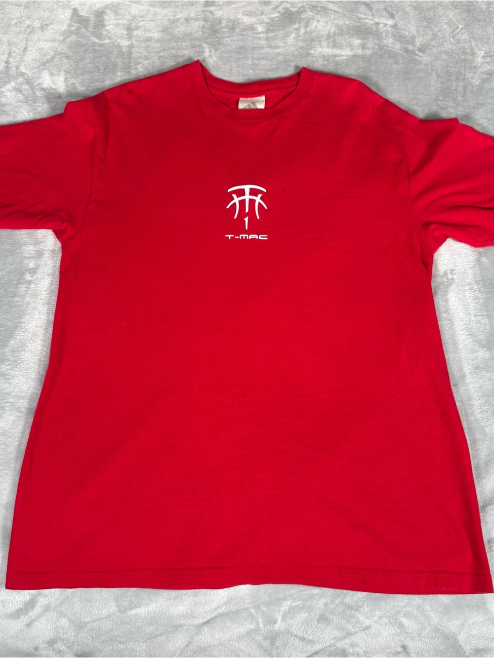 Vintage Adidas Tracy McGrady T-Mac T Shirt Mens M Faded Red Y2K READ!
